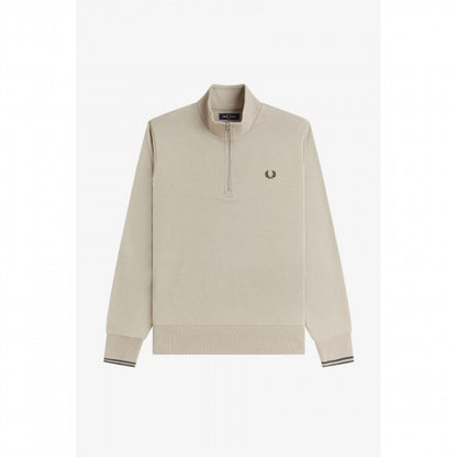 Front - Fred Perry Mens Logo Half Zip Sweatshirt