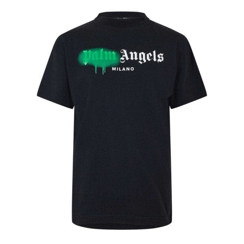 Front - Palm Angels Mens Milano Spray Logo T-Shirt