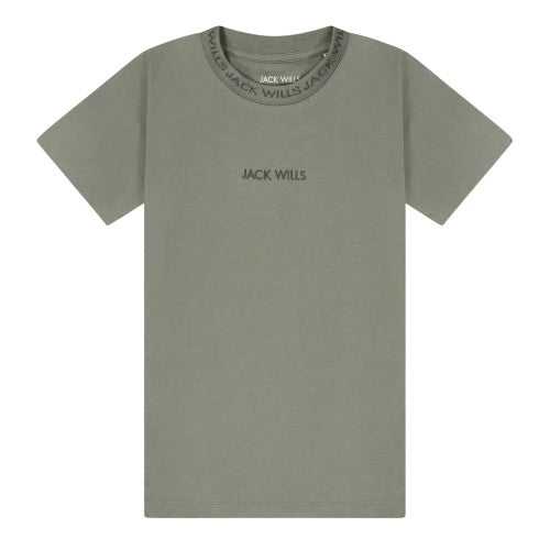 Front - Jack Wills Boys Jacquard T-Shirt