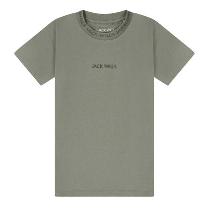 Front - Jack Wills Boys Jacquard T-Shirt