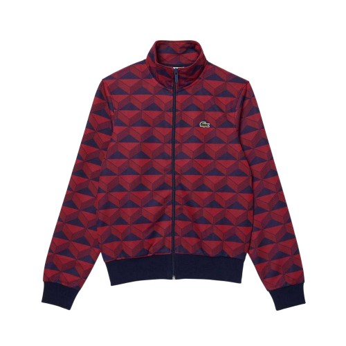Front - Lacoste Mens Robert George Motif Jacquard Full Zip Sweatshirt
