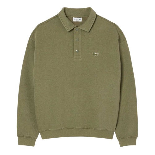 Front - Lacoste Mens Pique Loose Fit Polo Sweatshirt