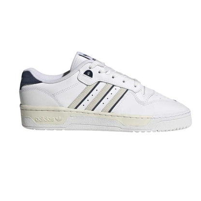Front - Adidas Mens Rivalry 3 Stripes Leather Lace Up Flat Trainers
