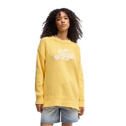 Front - Hugo Womens/Ladies Sareedi Lettering Oversized Sweatshirt