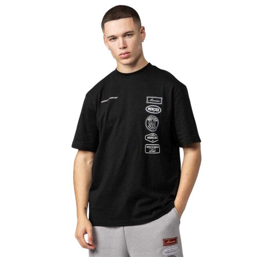 Front - Mercier Mens 2.0 Badge Crew Neck Oversized T-Shirt