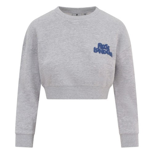 Front - Rose London Girls Back Print Crop Sweatshirt