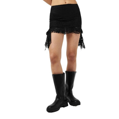 Front - Missy Empire Womens/Ladies Lace Frill Mini Skirt