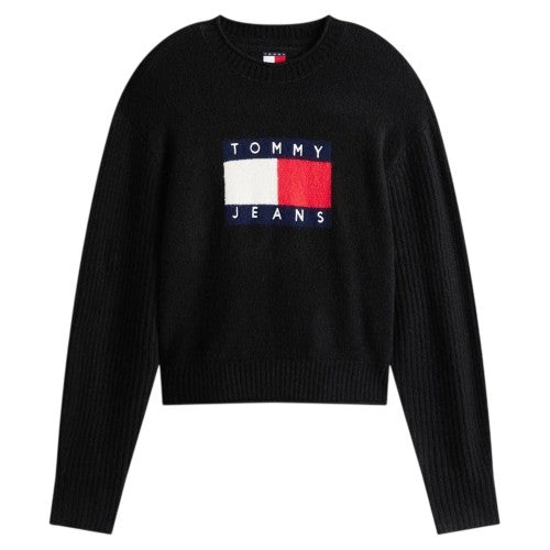 Front - Tommy Jeans Womens/Ladies Flag Jumper