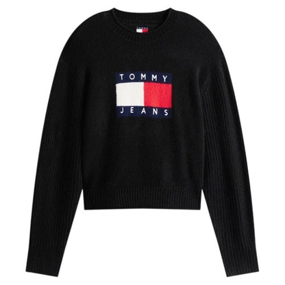 Front - Tommy Jeans Womens/Ladies Flag Jumper