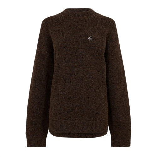Front - 4th & Reckless Womens/Ladies Embroidered Logo Knitted Crew Neck Sweater Top