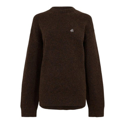 Front - 4th & Reckless Womens/Ladies Embroidered Logo Knitted Crew Neck Sweater Top