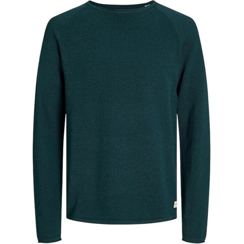 Front - Jack And Jones Mens Textured Regular Raglan Jumper