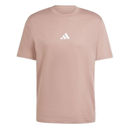 Front - Adidas Mens Essential 3 Stripes Single Jersey T-Shirt