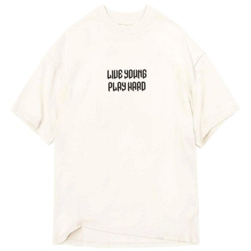 Front - LY Mens Punk Lettering Crew Neck Oversized T-Shirt