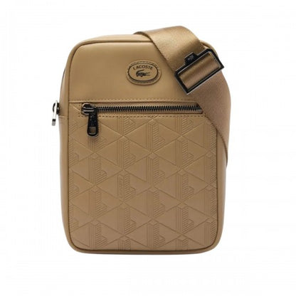 Front - Lacoste Monogram Leather Satchel