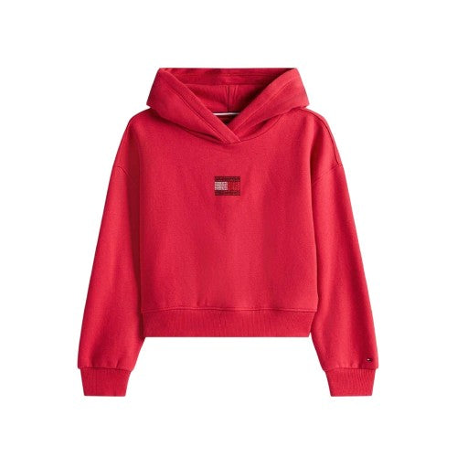 Front - Tommy Hilfiger Childrens/Kids Diamante Regular Long-Sleeved Hoodie