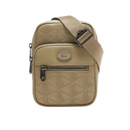 Front - Lacoste Monogram Leather Satchel