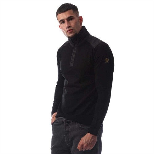 Front - Belstaff Mens Kilmington Quarter Zip Slim Sweatshirt