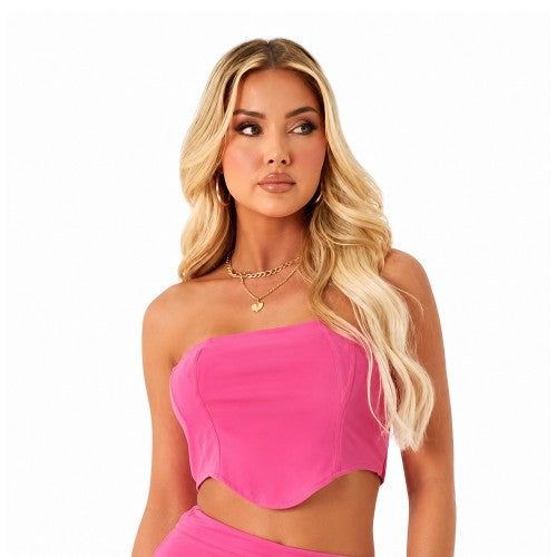 Front - Missy Empire Womens/Ladies Plain Corset Top