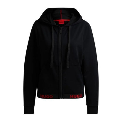 Front - Hugo Womens/Ladies Lettering Regular Hooded Jacket