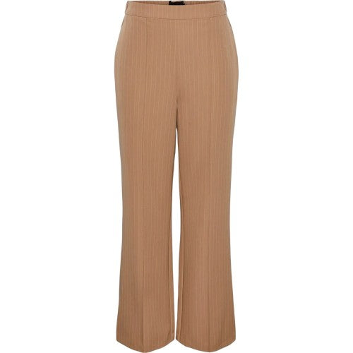 Front - Pieces Womens/Ladies Pinstripe Wide Leg Trousers