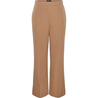 Front - Pieces Womens/Ladies Pinstripe Wide Leg Trousers