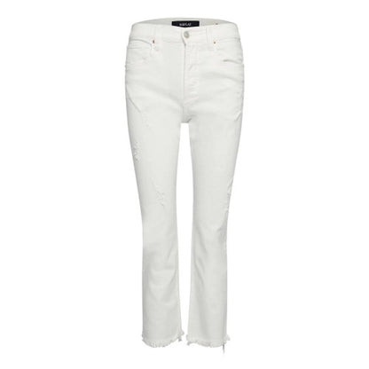Front - Replay Womens/Ladies Cotton Plain Cropped Straight Jeans