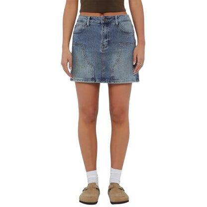 Front - Guess Womens/Ladies Panel Denim Mini Skirt