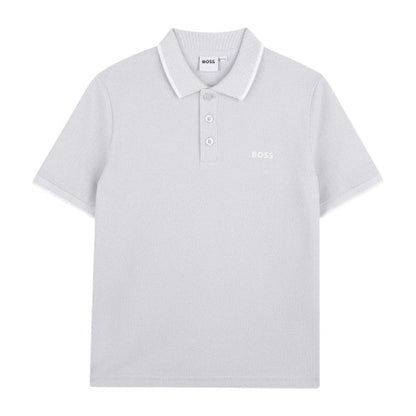 Front - Boss Boys Logo Polo Shirt