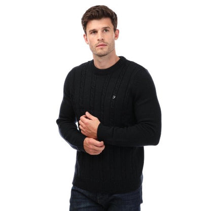 Front - Farah Mens Winston Knitted Crew Neck Sweatshirt