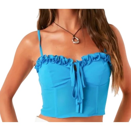 Front - Missy Empire Womens/Ladies Strappy Frill Fitted Corset Top