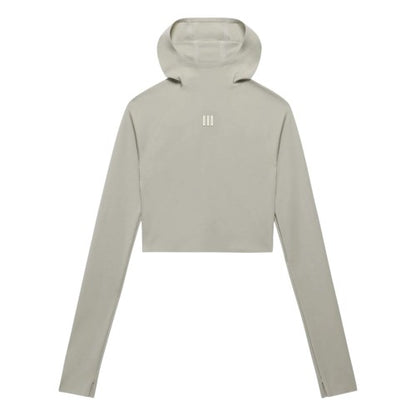 Front - Adidas Womens/Ladies Ath Logo Crop Hoodie