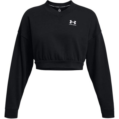 Front - Under Armour Womens/Ladies Rival Terrycloth Crew Neck Crop Sweatshirt