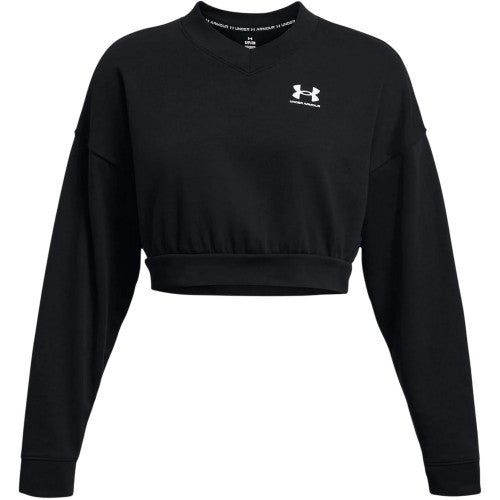 Front - Under Armour Womens/Ladies Rival Terrycloth Crew Neck Crop Sweatshirt