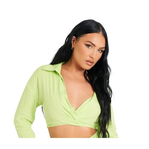 Front - Missy Empire Womens/Ladies Twist Slim Crop Top