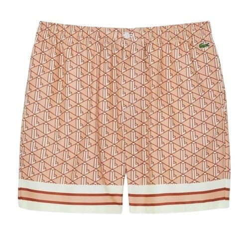 Front - Lacoste Mens Geometric Pattern Shorts