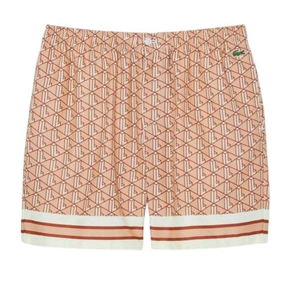 Front - Lacoste Mens Geometric Pattern Shorts