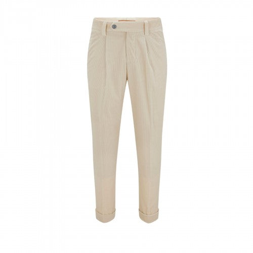 Front - Hugo Unisex Adult Perin Corduroy Pleated Trousers
