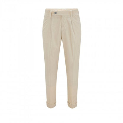 Front - Hugo Unisex Adult Perin Corduroy Pleated Trousers