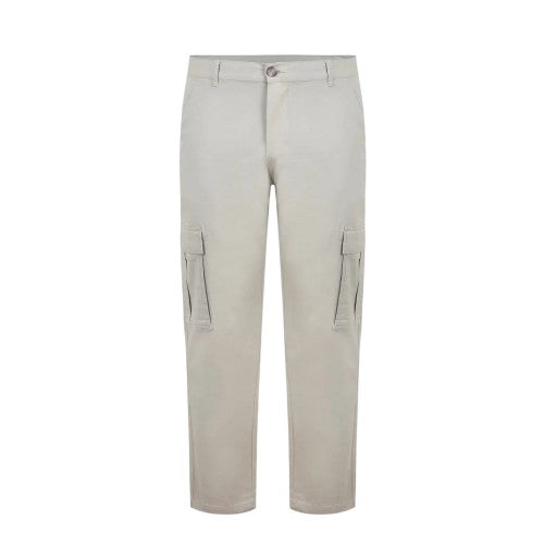 Front - Fabric Mens Cotton Blend Cargo Trousers