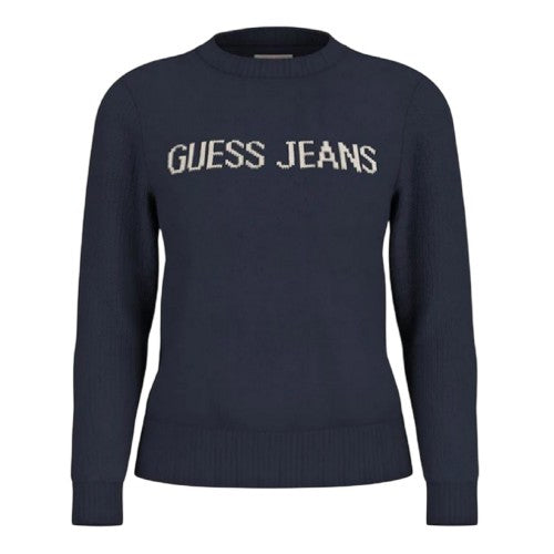 Front - Guess Womens/Ladies Crew Neck Long-Sleeved Sweater Top