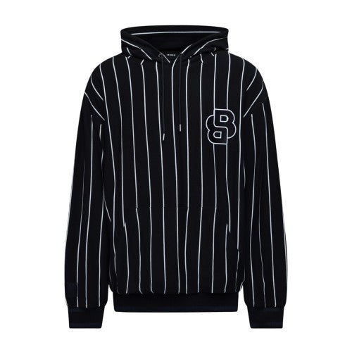 Front - Boss Mens Pinstripe Hooded Long-Sleeved Hoodie