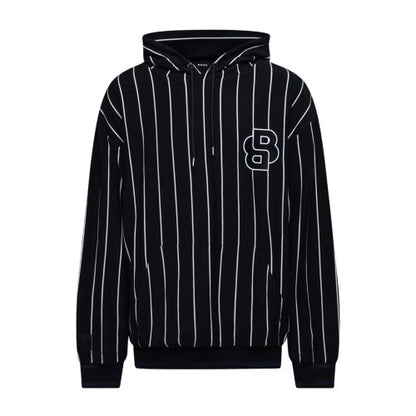 Front - Boss Mens Pinstripe Hooded Long-Sleeved Hoodie