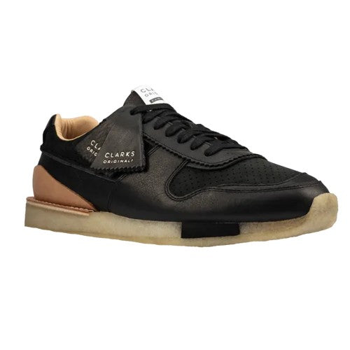 Front - Clarks Mens Toe Run Leather Trainers