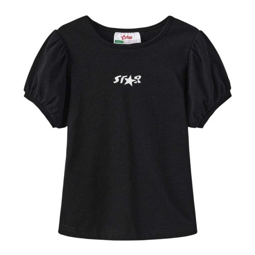 Front - Star Girls Star Puff Sleeve T-Shirt
