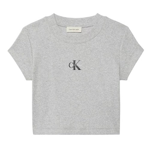 Front - Calvin Klein Womens/Ladies Logo Slim Crop T-Shirt