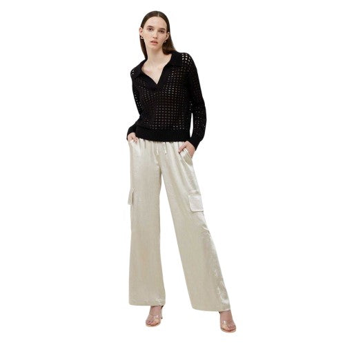 Front - French Connection Womens/Ladies Manda Pointelle V Neck Top