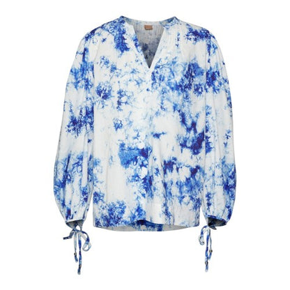Front - Boss Womens/Ladies Tie Dye V Neck Balloon Sleeve Blouse