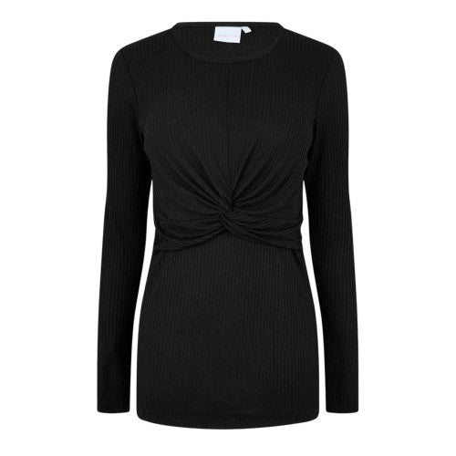Front - Mamalicious Womens/Ladies Crew Neck Slim Long-Sleeved Blouse