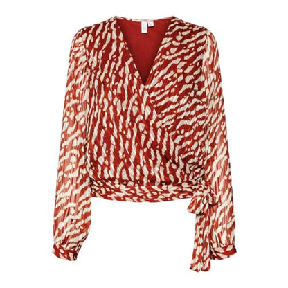 Front - Vero Moda Womens/Ladies Animal Print V Neck Wrap Top